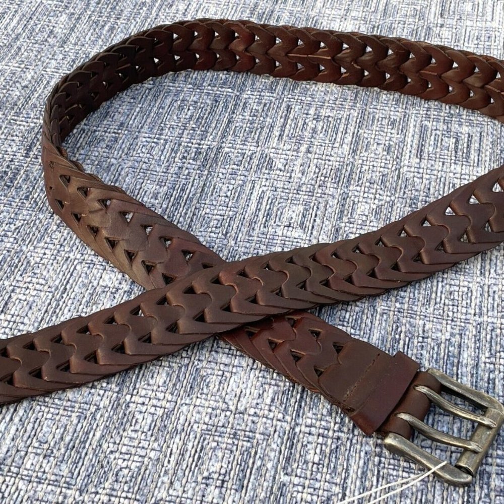 Jeanswest Cuir Vertiable Belt Genuine Leather Braided Waistband Unisex Size 36 - Picture 6 of 12